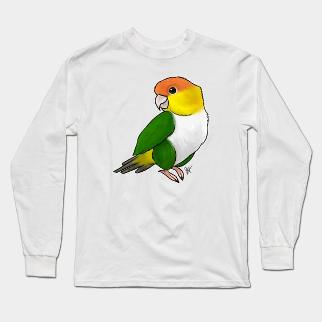 Bird - Caique - Green Thighed Long Sleeve T-Shirt by Jen's Dogs Custom Gifts and Designs